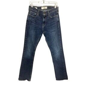 Hollister Men’s Jeans 32x34 Dark Wash Slim‑Straight Stretch Denim M